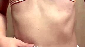 Look At This Sexy Maid In Junior Underwear Costume Teasing Her Huge Anal And Nipples With Buttplug And Bra! Provocative Fetish Play!