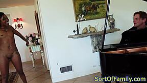 Hey, watch this black stepdaughter getting doggystyled right by the piano