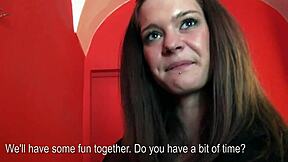 Natural Czech brunette enjoys outdoor pickup in thong and panties