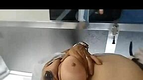 Is the viejita teasing the young 18+ colombian latina brunette in the country?