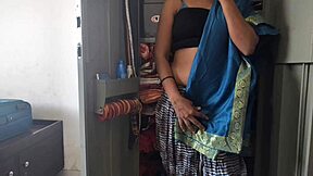 desi maid fucked by boss while cleaning cupboard 😈