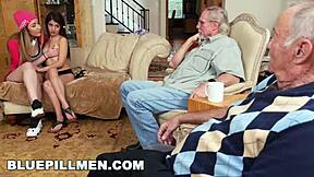 Old Men Enjoy Wild Group Action with Young Gigi Flamez and Sally Squirt