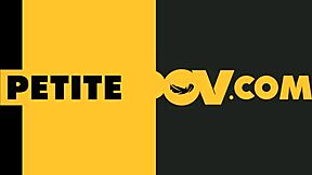 Real orgasm for cute petite 18+ girl in doggystyle pose, masturbating her big labia cunt with glass dildo, tight ass and tits.