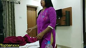 Indian Housewife Engages in Romantic Scene with Clear Hindi Audio