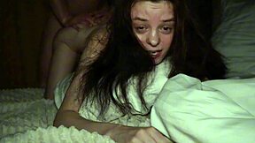 Skinny Brunette Takes Hard Cock in Night Sex