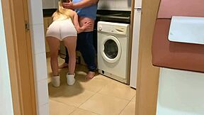 young girl with tasty pussy rides guys in voyeur fun