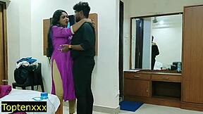 Indian Housewife Engages in Romantic Scene with Clear Hindi Audio