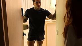 Teen and grandma get punished by the perv guard for shoplifting at work