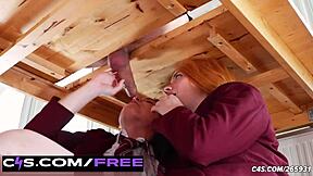 College Teen 18+s Deliver Double Blowjob with Milking Facials on Desk