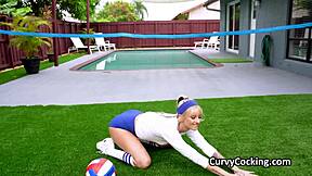 Fit Blonde Stretches Then Sucks Cock Hardcore