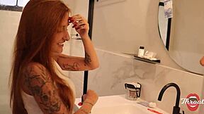 Busty Redhead Best Friend Sucks Until Lactating in Mouth