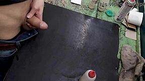 caught masturbating on workbench at work, so hot 😈