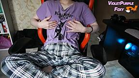 Virgin Teases Nipples to Orgasm Alone at Home