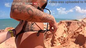 Fucking hot dread in Morro Branco facing the sea 😍