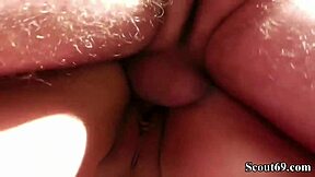 Blonde milf and young stepdaughter fucked in public park.