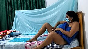 after her bath, the mlif with good curves starts touching herself sensually