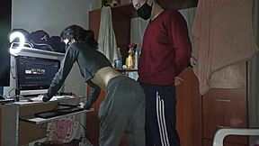hot alubna gets penetrated while doing her chores.