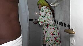 horny slut tries new roommate's bbc in dorm bathroom