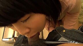 Japanese teen Ami masturbates big pussy, gets fingered and blowjob