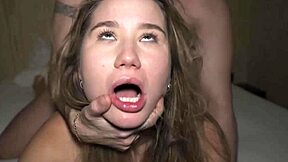 Cute blonde rides cock