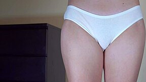 School Girl's Hairy Pussy Teased By See-Through Panties?