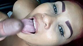 I watch my stepmother sucking my cock in POV