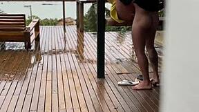 I'm the slutty wife getting fucked on the porch