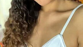 pretty petite woman masturbates solo