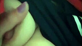 Latina blonde shows off her small breasts at home