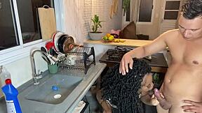 black maid fucks boss's young son in the hair