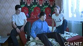 Perverted Spectacled Lad Holds Hand