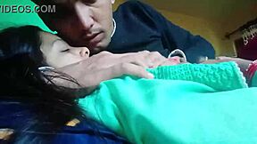 kissing girlfriend's big tits