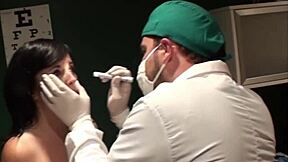 tina lee comet embarrassed in yearly gyno exam with doctor tampa and nurse angel rose