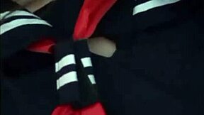 Latina blonde shows off her small breasts at home