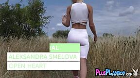 This stunning blonde teen model alexandra smelova is posing totally naked and showing her sweet body.