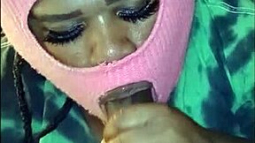 She blew cum bubbles after sucking 😋