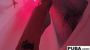 hot kendra cole enjoys sexy solo shower masturbation