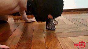 Bound slave gets balls kicked dirty