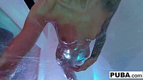 hot kendra cole enjoys sexy solo shower masturbation