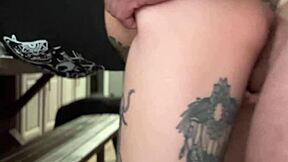 Goth Girl's Perfect Pussy Creampied Hard in Kitchen Scene