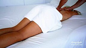 Step mom gets oil massage from stepson leading to intimacy