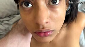 Petite Latina stepdaughter catches step-dad jacking off... huge load! 😱