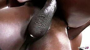 Ebony Barbie Banxxx with bouncing boobs drilled by huge black cock