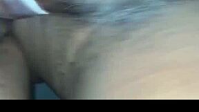 Nasty ebony milf shakes ass in thong