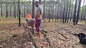 redhead hottie exhibits on trail, leading to outdoor sex