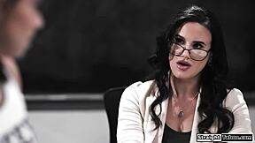 Teen Fucks Her Big Tit Teachers Stepson To Get Her Grades Up