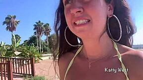 Crazy 18 YO Girl Pees on Public Beach in Wet Panties
