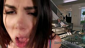 Busty Italian Girlfriend Banging Beside Her Grandmom!