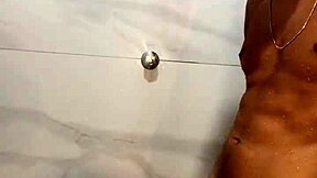 feeling the passion in the bathroom with a brunette's big ass, ending with cum on her face