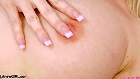 Cute teen blonde shows her sexy body during casting interview with uncle and mother-in-law